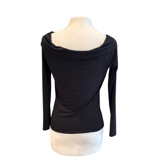 Black Off-The-Shoulder Long Sleeve Top By 1.State Size M Polyester & Spandex - Picture 3 of 8